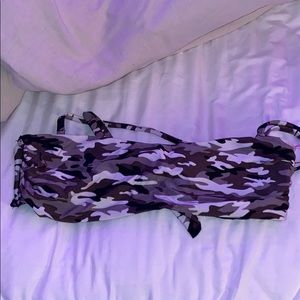 Bandeau camouflage bikini top